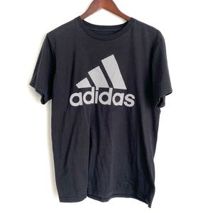 ADIDAS The Go-To Tee Mens Medium Black Logo Short Sleeve T-Shirt TT5